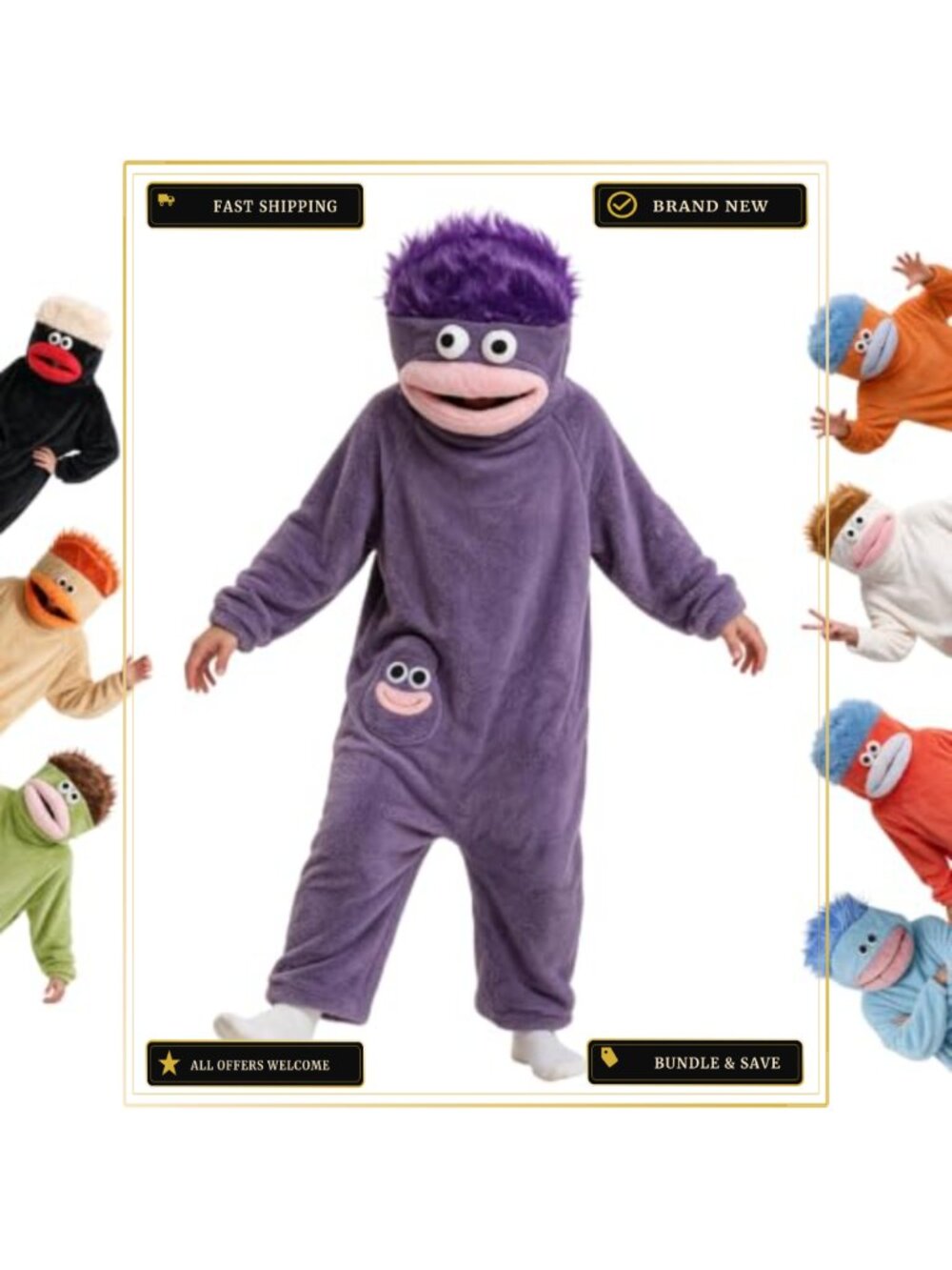 Plush Fleece One-Piece Pajama Adult Novelty Onesie Loungewear
